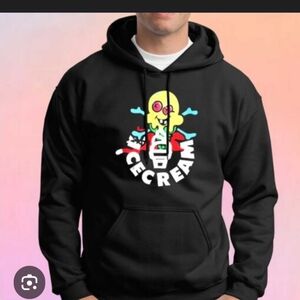 Icecream Black Hoodie with Colorful Graphic
